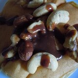 大豆粉でナッツチョコパンケーキ